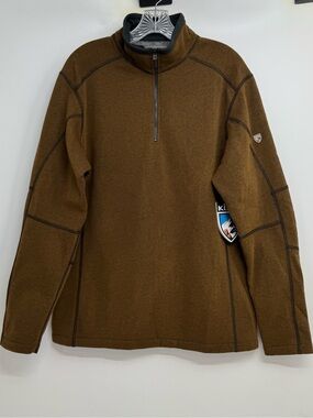 NWT Kuhl Revel Sweater Men's Size Large Grain 1/4 Zip Pullover